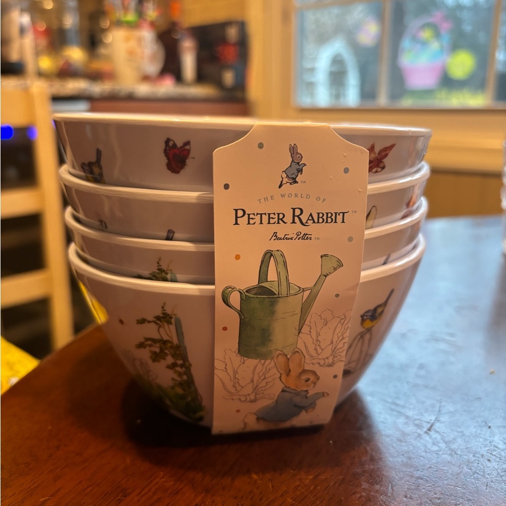 Beatrix potter Peter rabbit set 4 melamine bowls